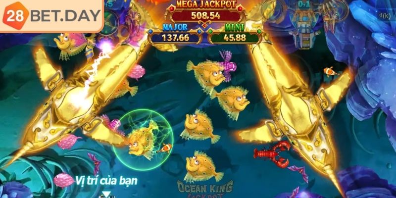 Luật chơi và cơ chế thưởng trong Jackpot Vua Đại Dương 28bet