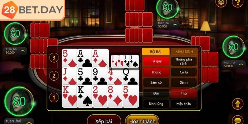 Phương pháp sắp xếp bài mậu binh hiệu quả