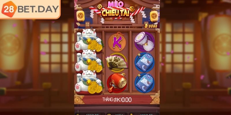 Chơi Auto-Spin theo từng chu kỳ ngắn game Mèo Chiêu Tài 28bet